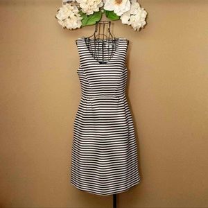Boden Black and White Striped Shift Dress size 6